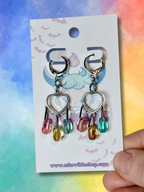 LGBTQ Pride Heart Chandelier Earrings