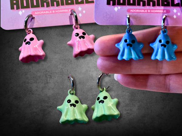 Metal Dancing Ghostie Dangle Earrings - Adorrible