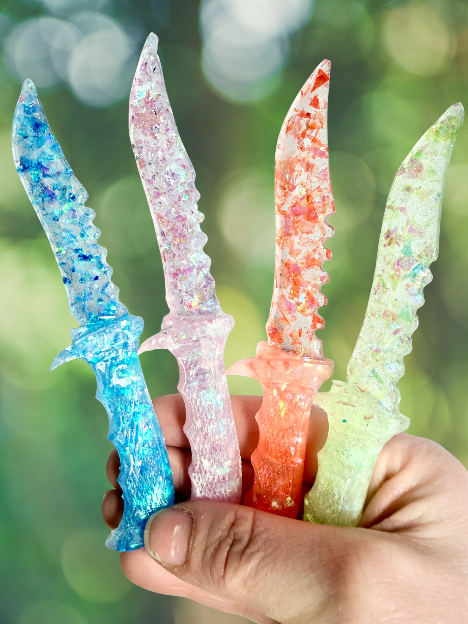 Iridescent Flake Decorative Fake Daggers - Adorrible