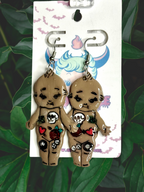 Tattoo Kewpie Baby Earrings