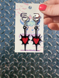 Black Spiky Heart Earrings