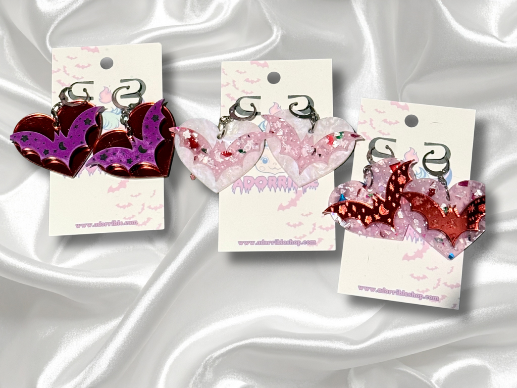 Batty Heart Earrings - Adorrible