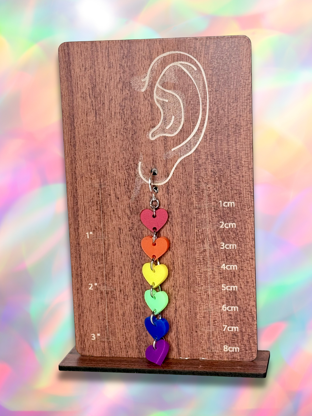 LGBTQ Long Dangle Heart Earrings