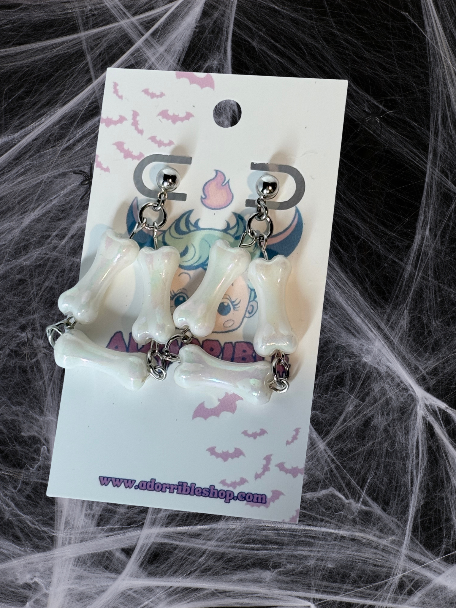 Bone Triangle Earrings