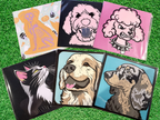 Adorrible dog layered paper 3D art featuring a realistic paper craft dog with detailed textured layers and vibrant colors.