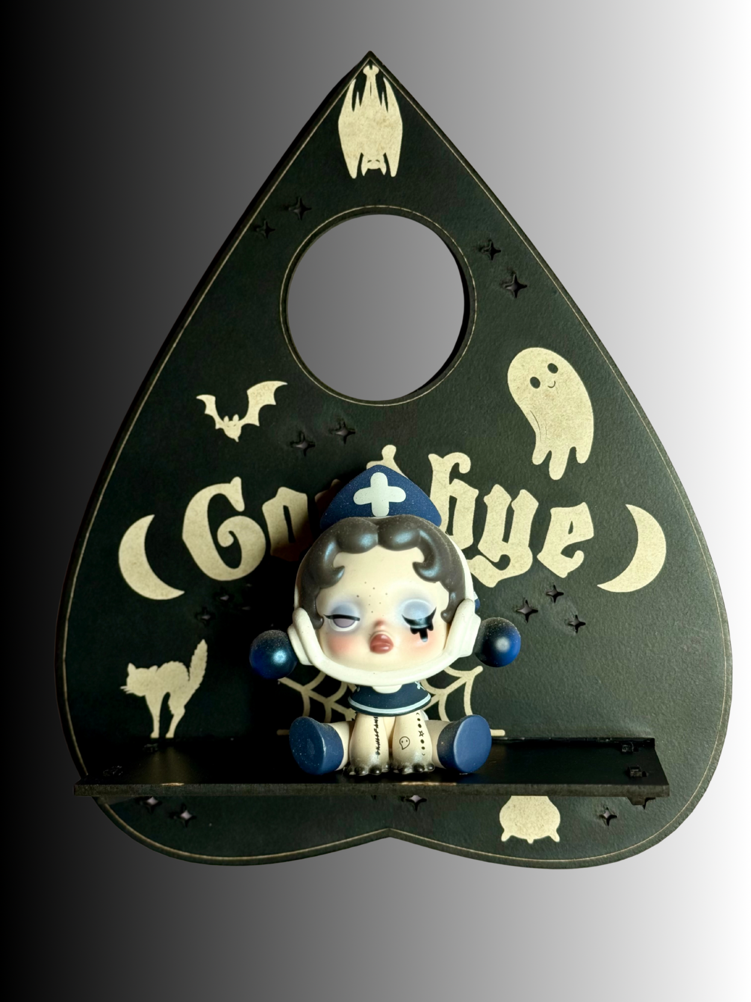 Black Ouija Goodbye Planchette Shelf