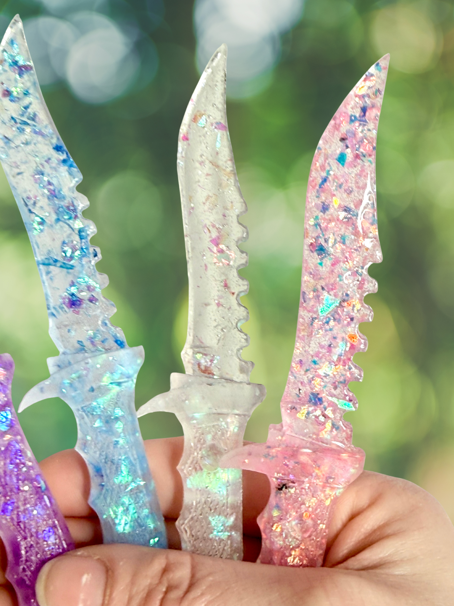 Iridescent Flake Decorative Fake Daggers - Adorrible