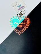 Just a Baby Iridescent Heart Keychain Bag Charm