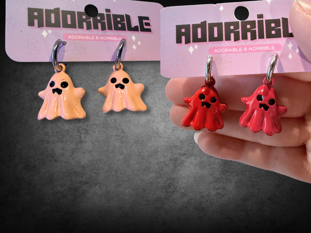 Metal Dancing Ghostie Dangle Earrings - Adorrible