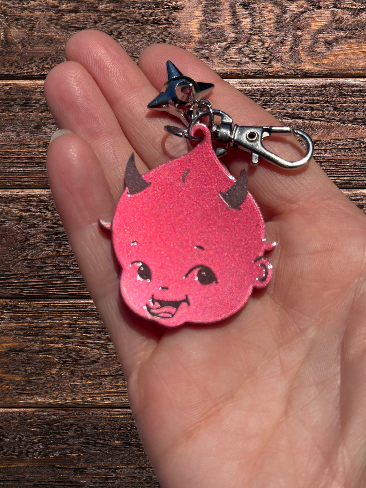 Retro Kewpie Devil Keychain.