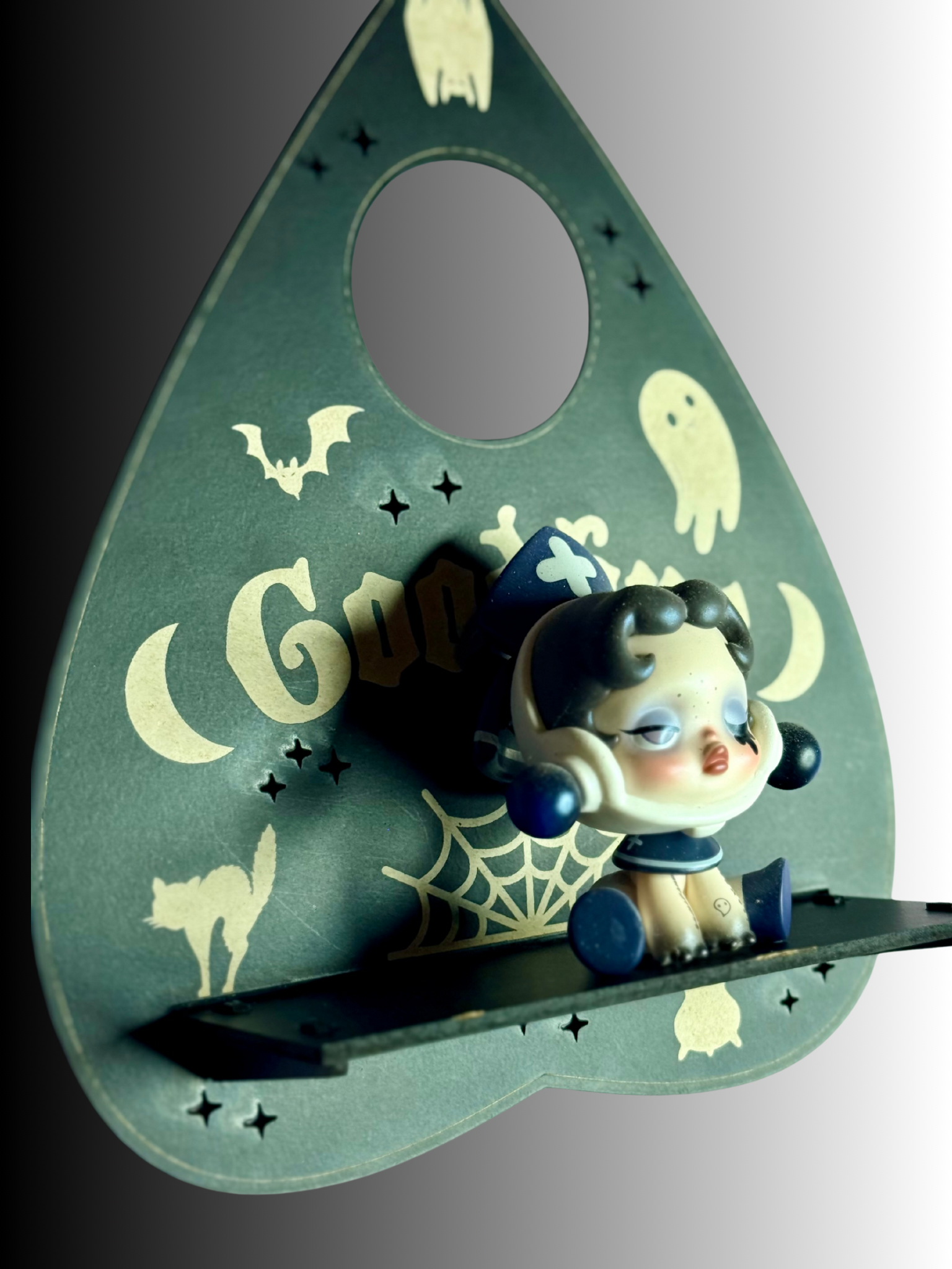 Black Ouija Goodbye Planchette Shelf