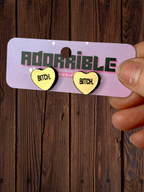 Sassy Sayings Heart Studs - Adorrible