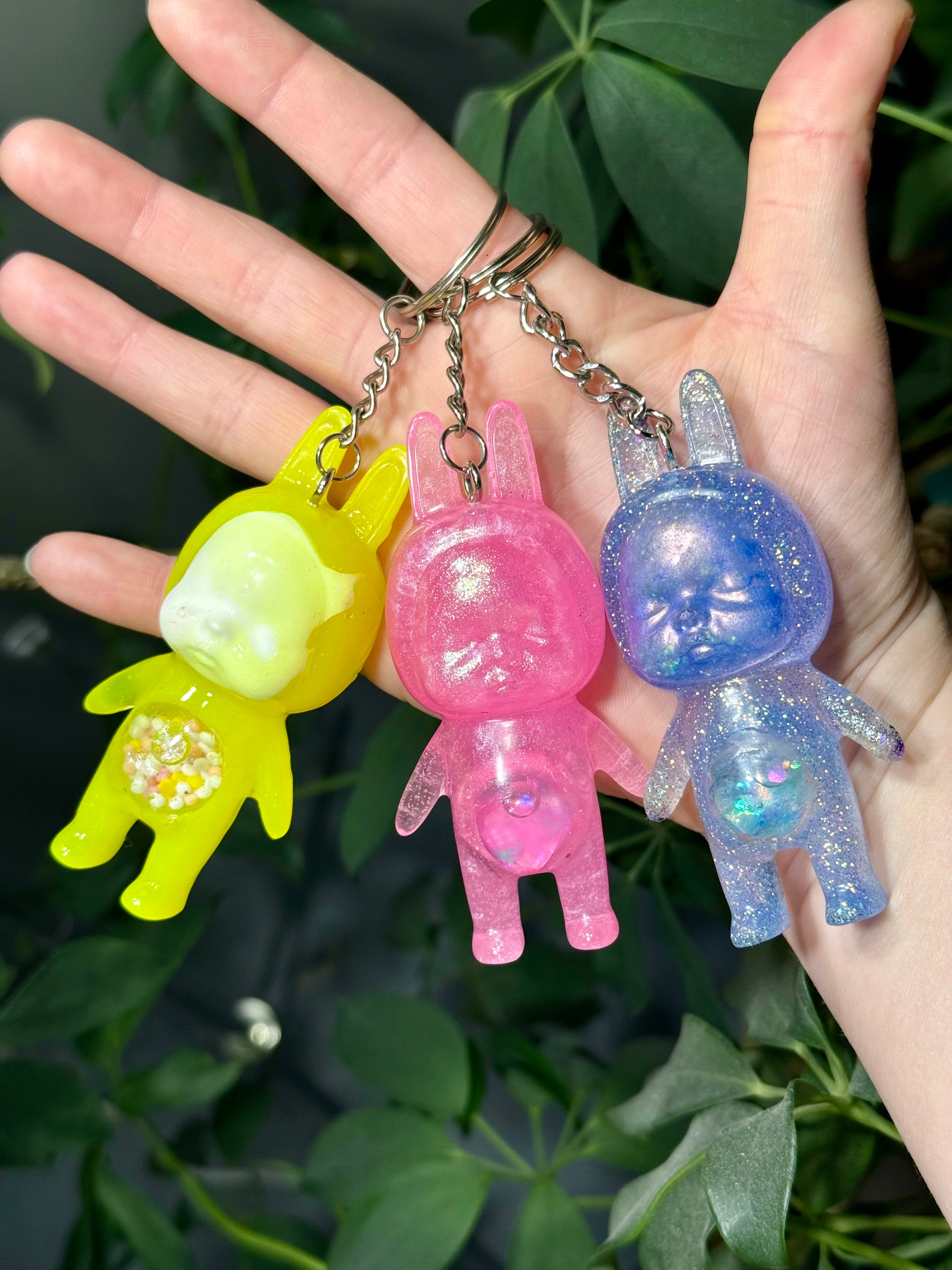 Not Labubus Creepy Cuties Baby Shaker Keychains - Adorrible