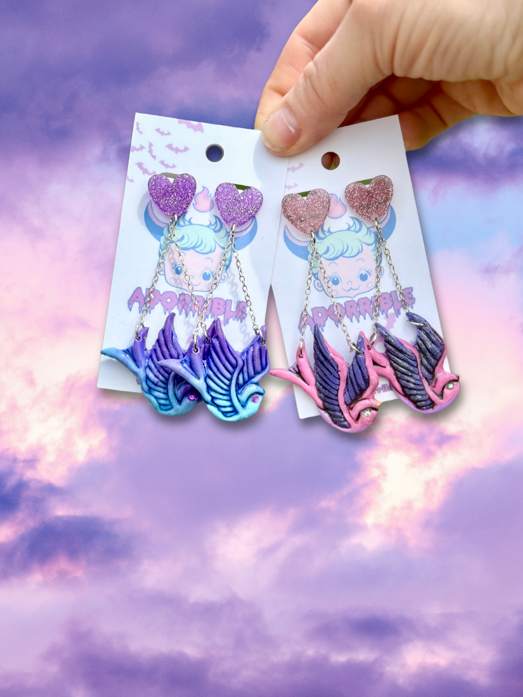 Swallow Bird Traditional Tattoo Inspired Earrings - Adorrible