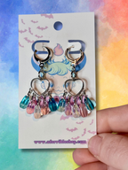 LGBTQ Pride Heart Chandelier Earrings