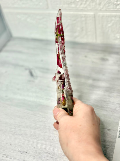 Clear Petal Bud Resin Fake  Dagger
