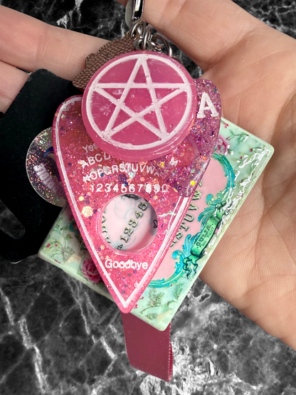 Ouija Board Keychain with Wristlet and Spooky Charms