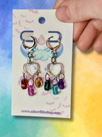 LGBTQ Pride Heart Chandelier Earrings