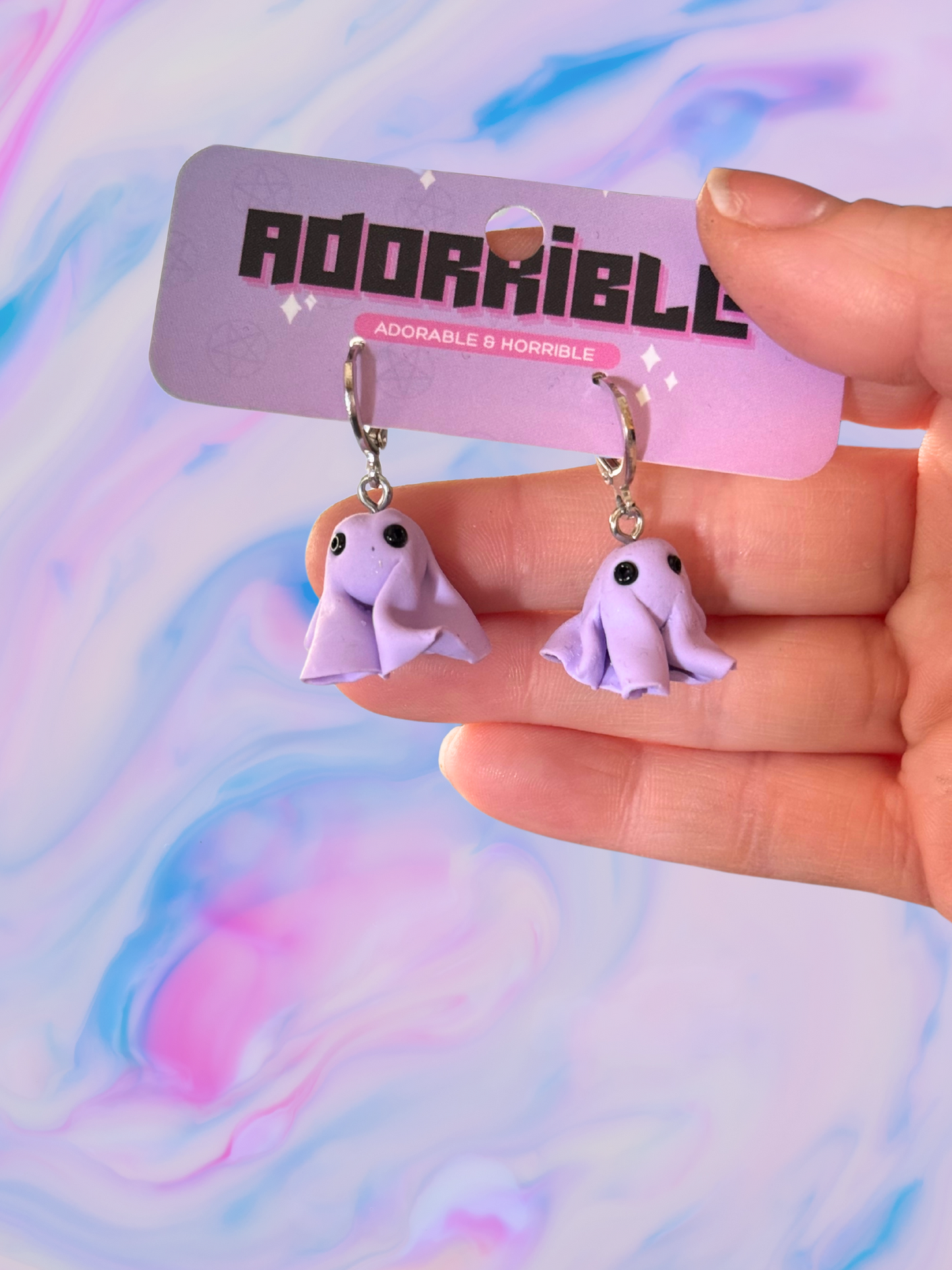 Pastel Ghost Clay Earrings