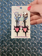 Black Spiky Heart Earrings