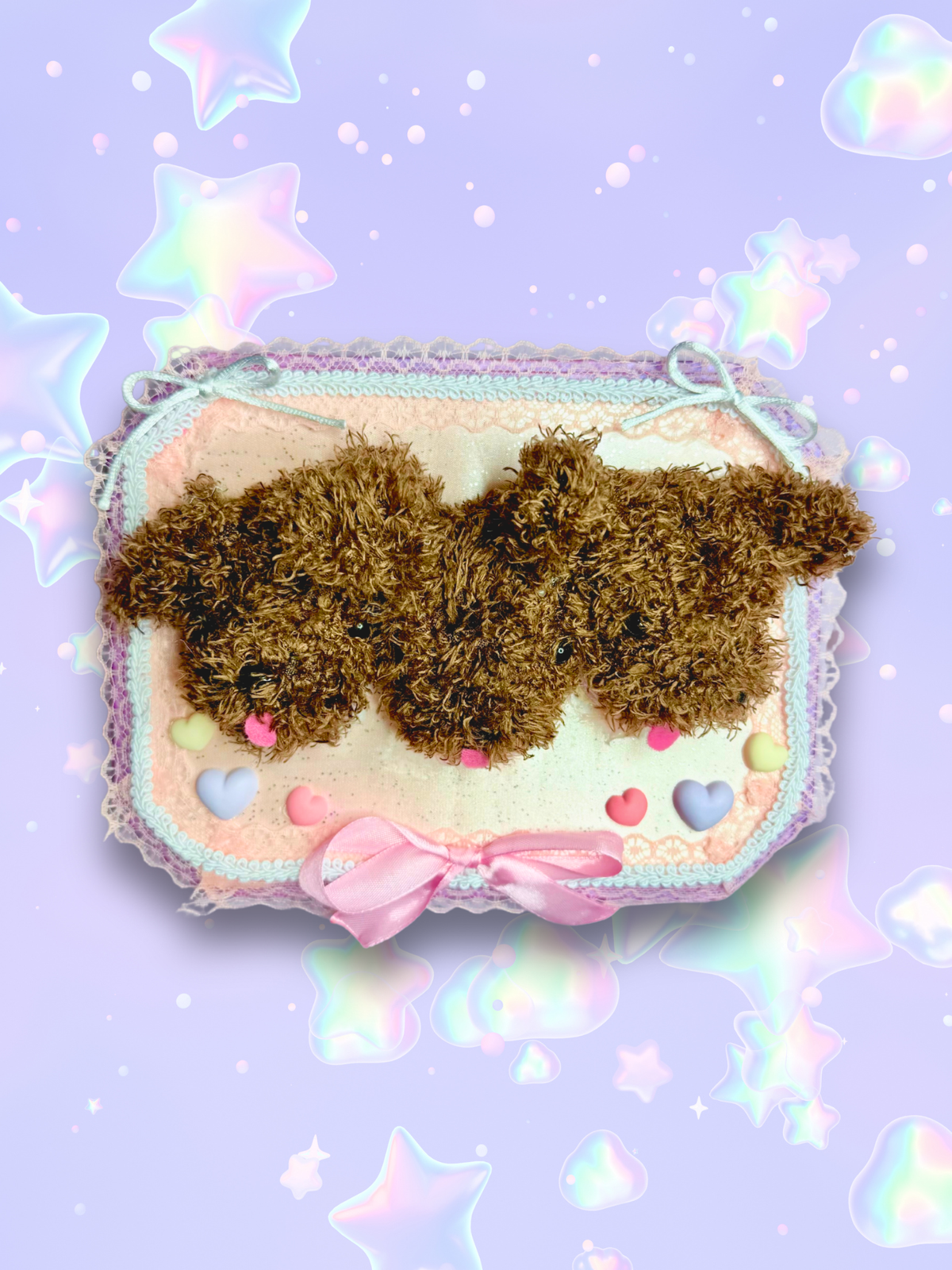 Adorrible plushie mounted taxidermy wall hanging featuring a soft, plush animal figure on a wooden plaque.