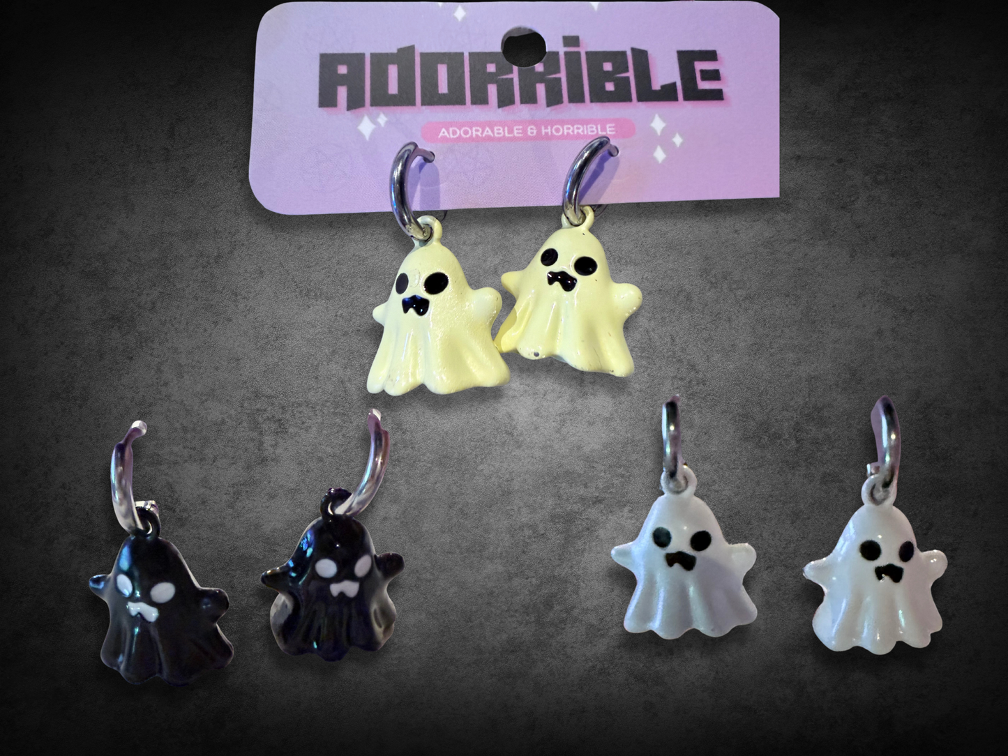 Metal Dancing Ghostie Dangle Earrings