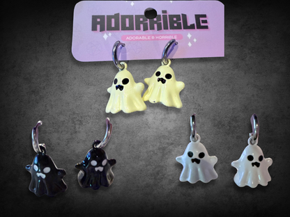 Metal Dancing Ghostie Dangle Earrings