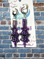Rose Dagger Traditional Tattoo Inspired Polymer Clay Earrings - Adorrible