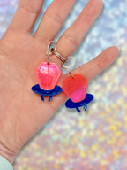 Adorrible Ring Pop dangle earrings featuring colorful gemstone-like design and silver hooks, stylish jewelry accessory.