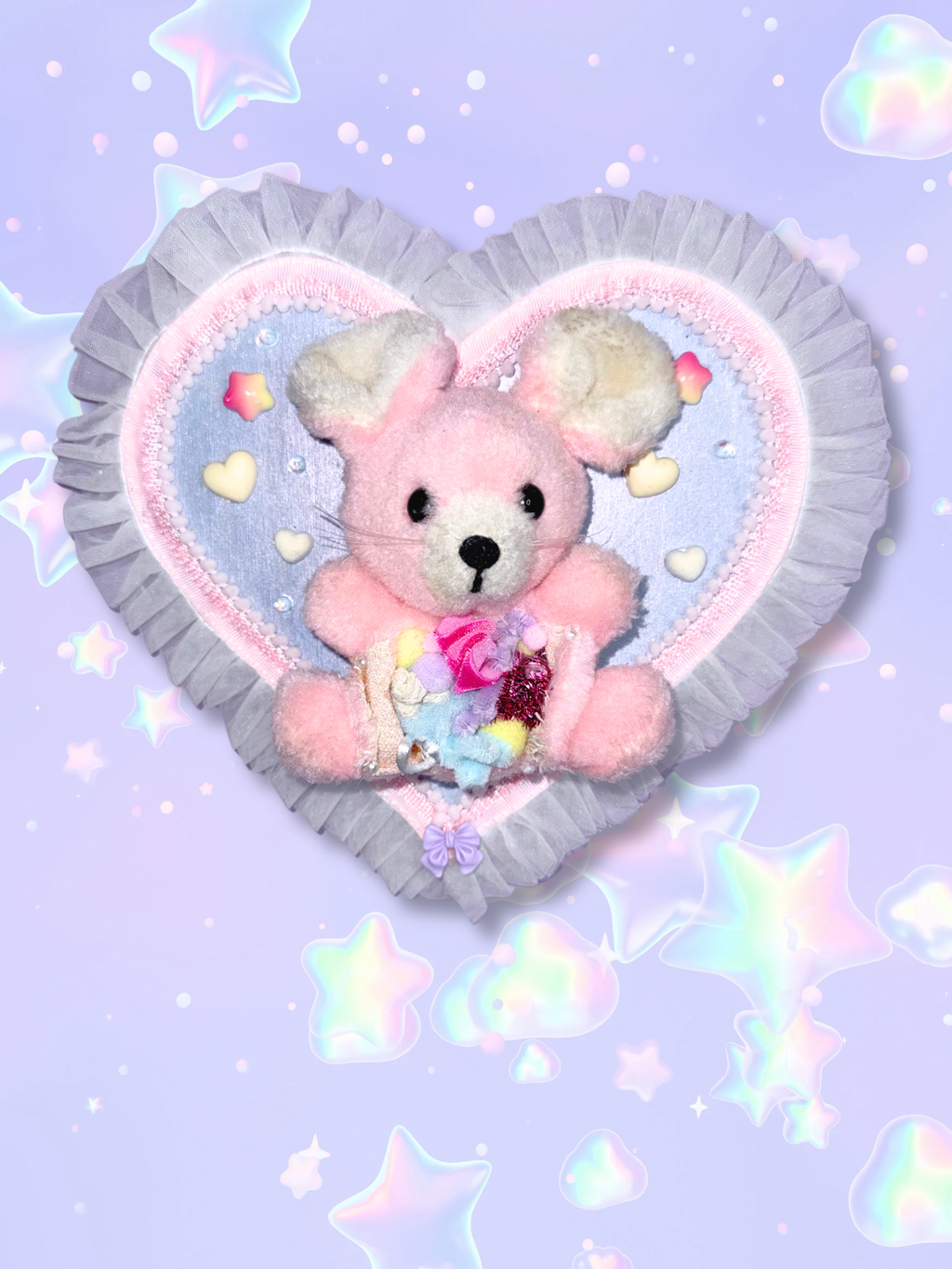Adorrible plushie mounted taxidermy wall hanging featuring a soft, plush animal display on a wooden plaque.