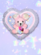 Adorrible plushie mounted taxidermy wall hanging featuring a soft, plush animal display on a wooden plaque.