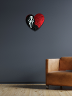 I Heart Ghostface acrylic wall art wall hanging by Adorrible, featuring a graphic design of Ghostface from Scream.