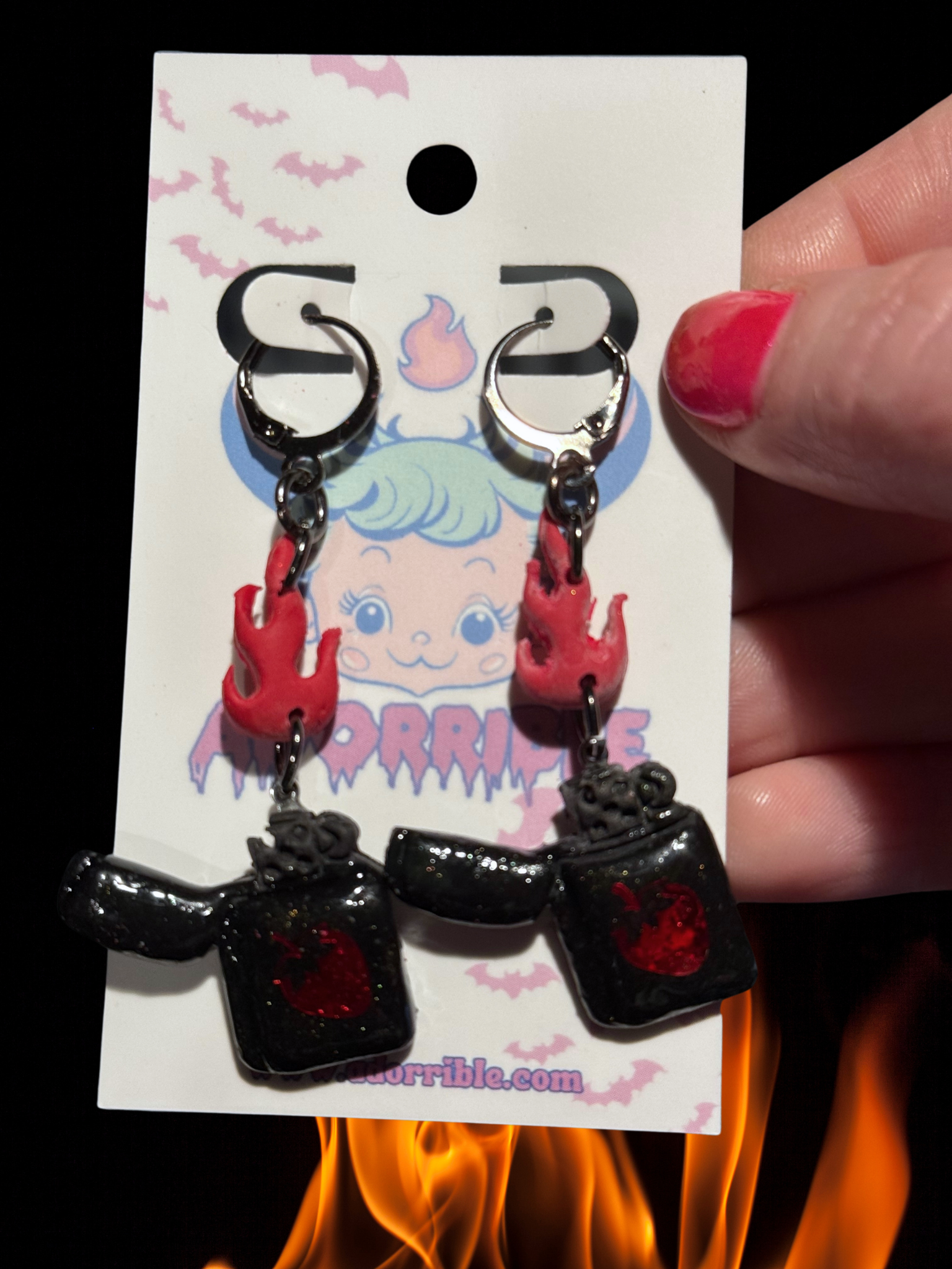 Light My Fire Polymer Earrings - Adorrible