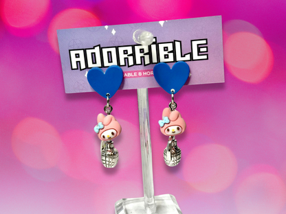 Kawaii Cutie Earrings with HK Characters and Metal Charms