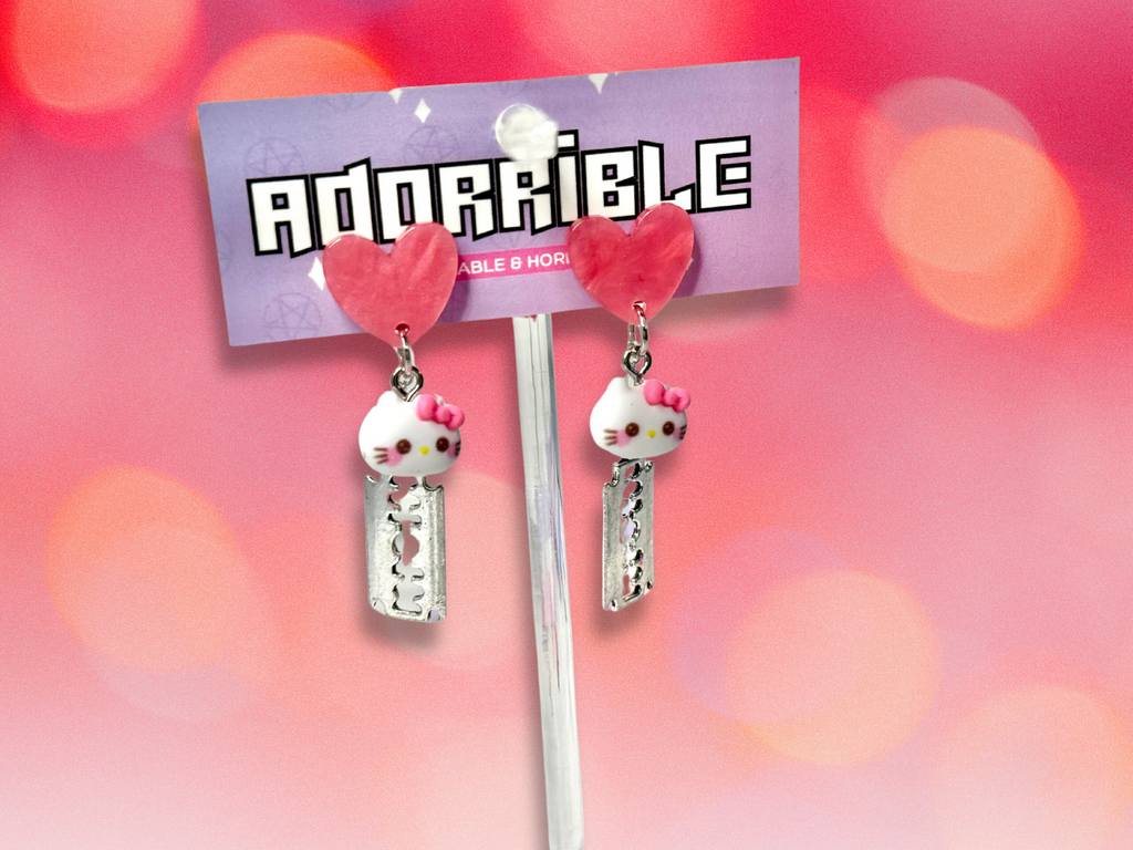 Kawaii Cutie Earrings with HK Characters and Metal Charms - Adorrible