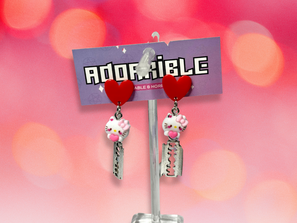 Kawaii Cutie Earrings with HK Characters and Metal Charms - Adorrible