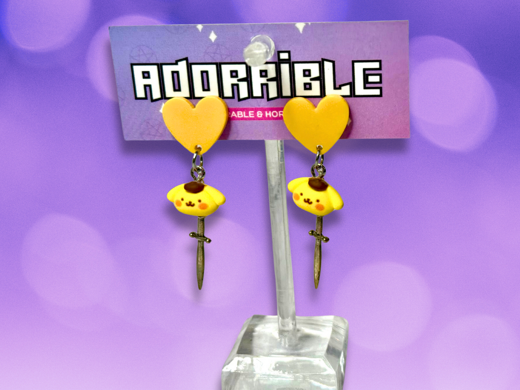 Kawaii Cutie Earrings with HK Characters and Metal Charms - Adorrible