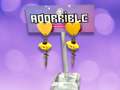 Kawaii Cutie Earrings with HK Characters and Metal Charms