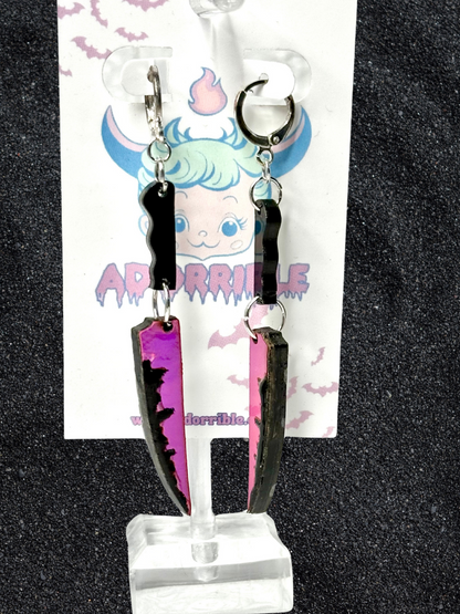Dangle Daggers Acrylic Knife Earrings