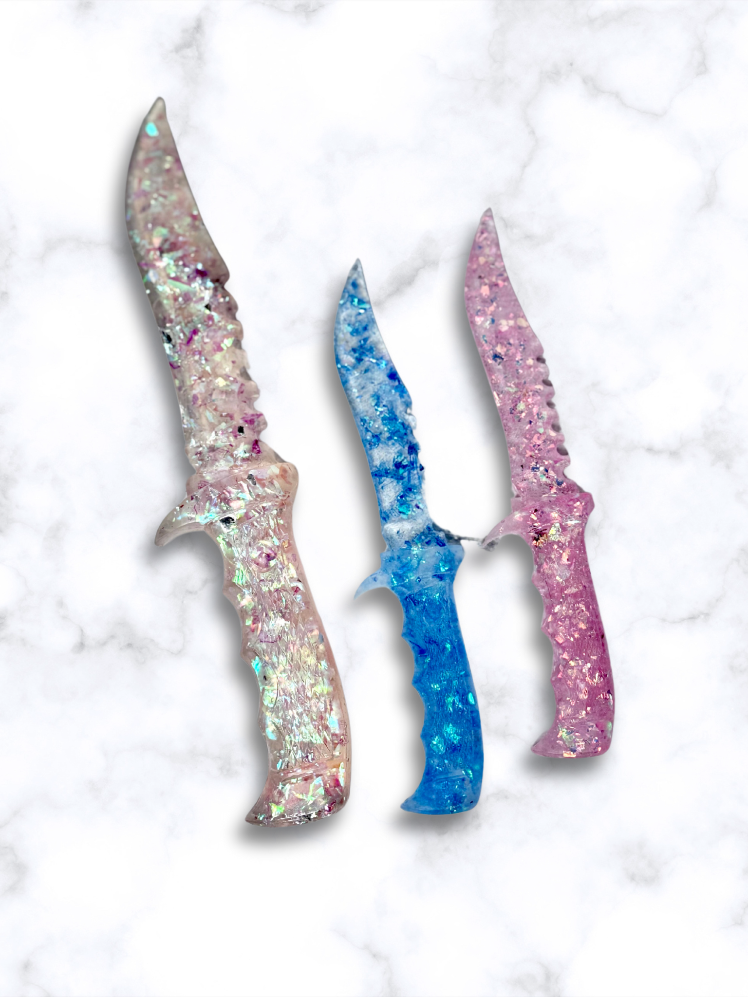 Iridescent Flake Decorative Fake Daggers