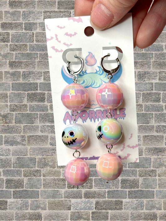 Spooky Sparkly Bead Dangle Earrings