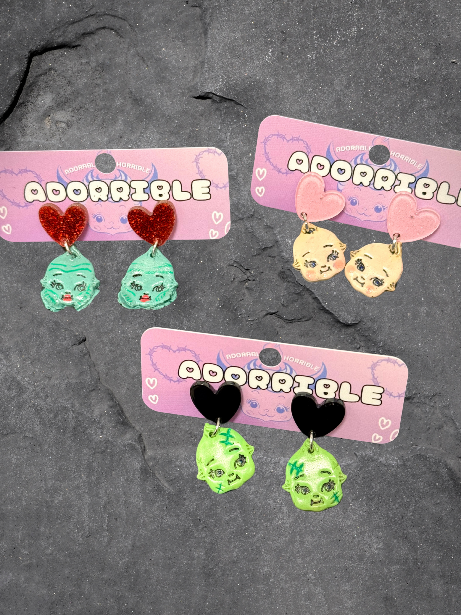 Mini Kewpie Monster Earrings - Adorrible