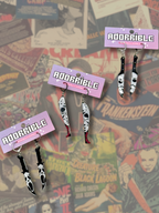 Slasher Killer Character Knife Shaped Dangle Earrings