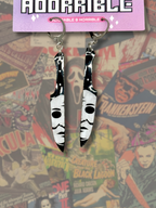 Slasher Killer Character Knife Shaped Dangle Earrings