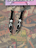 Slasher Killer Character Knife Shaped Dangle Earrings