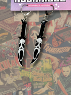 Slasher Killer Character Knife Shaped Dangle Earrings