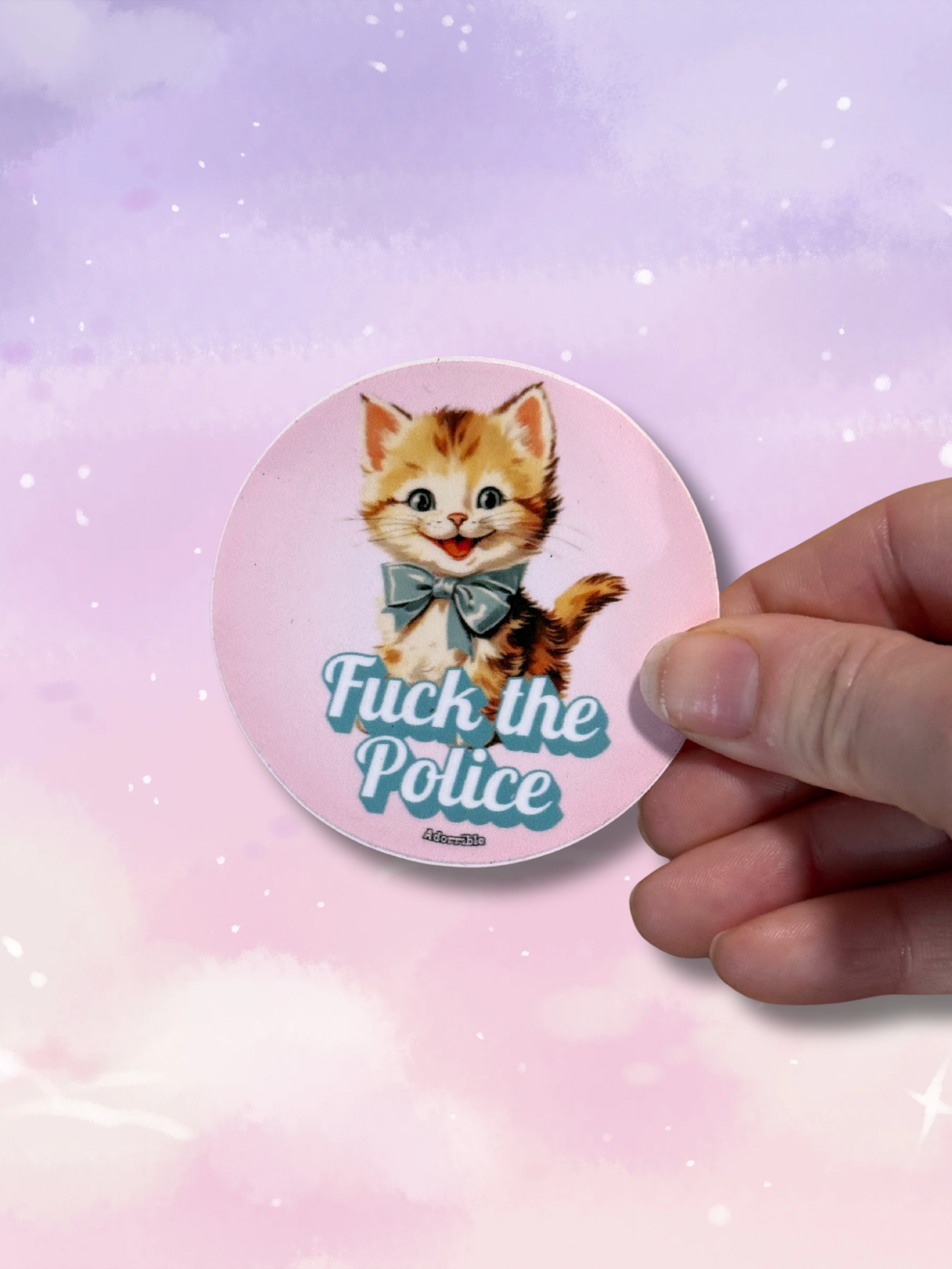 F the Police Kitty Sticker