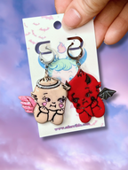 Angel vs Devil Kewpie Baby Doll Earrings