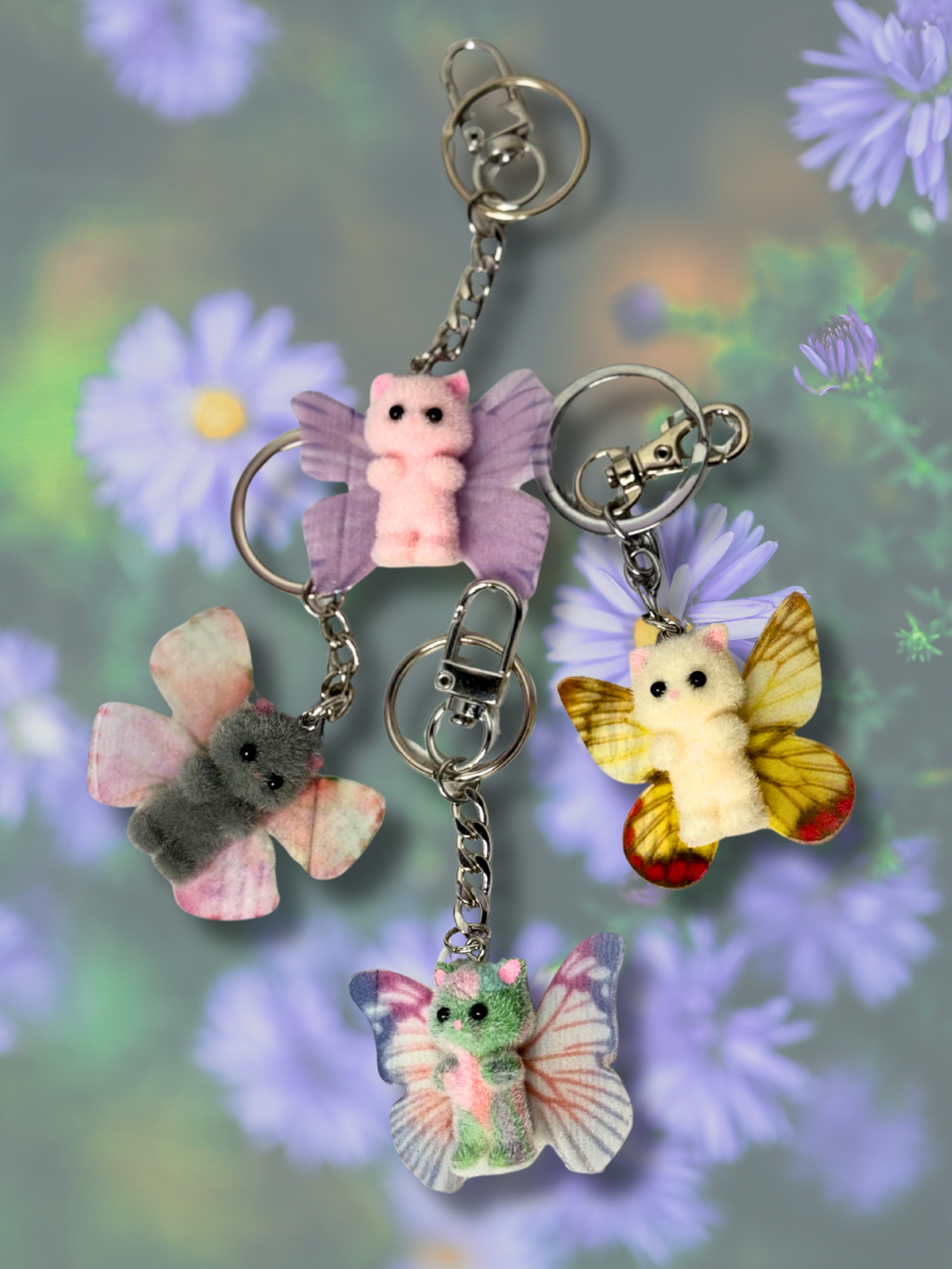 Butterfly Wing Cat Keychains - Adorrible