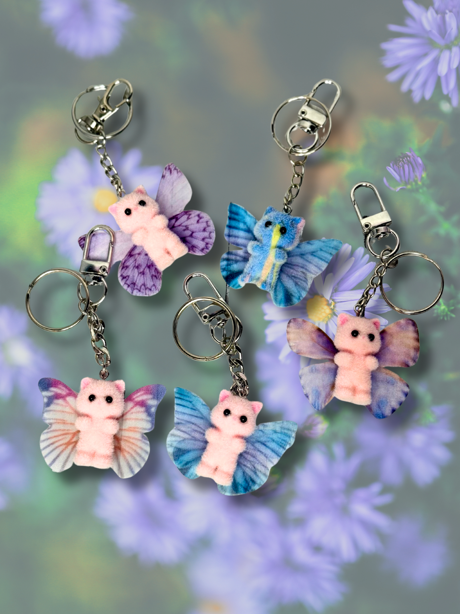 Butterfly Wing Cat Keychains - Adorrible